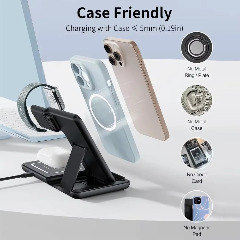 3-in-1 Magnetic Wireless Charging Station