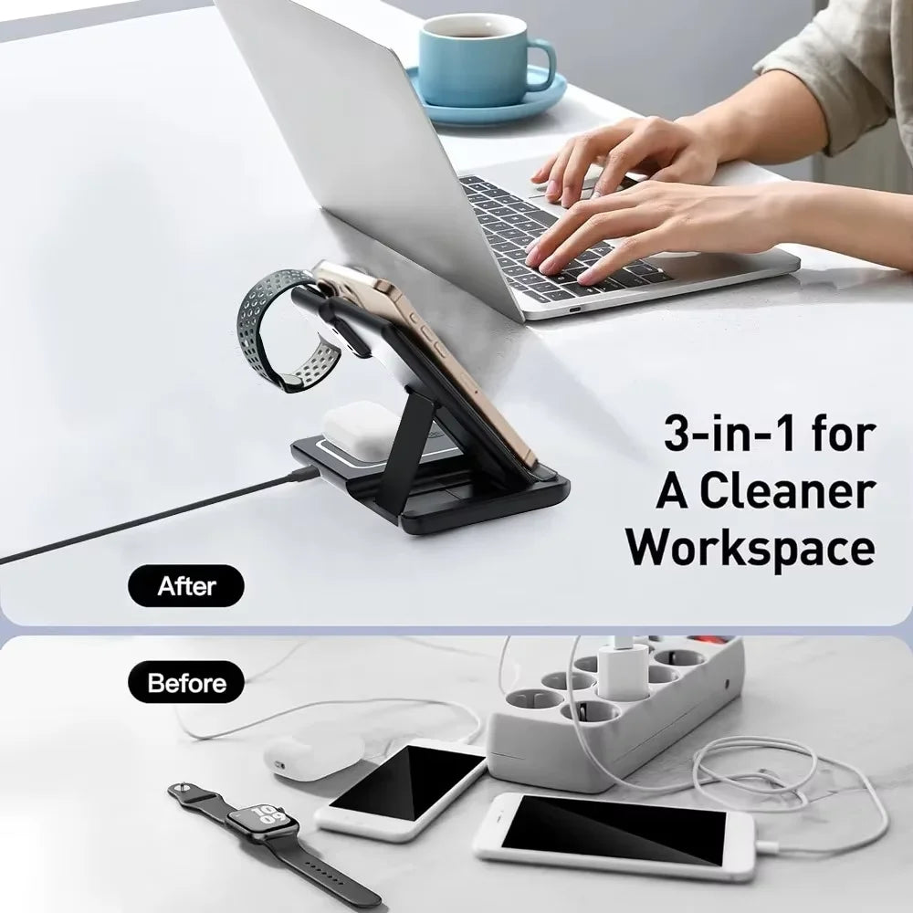 3-in-1 Magnetic Wireless Charging Station
