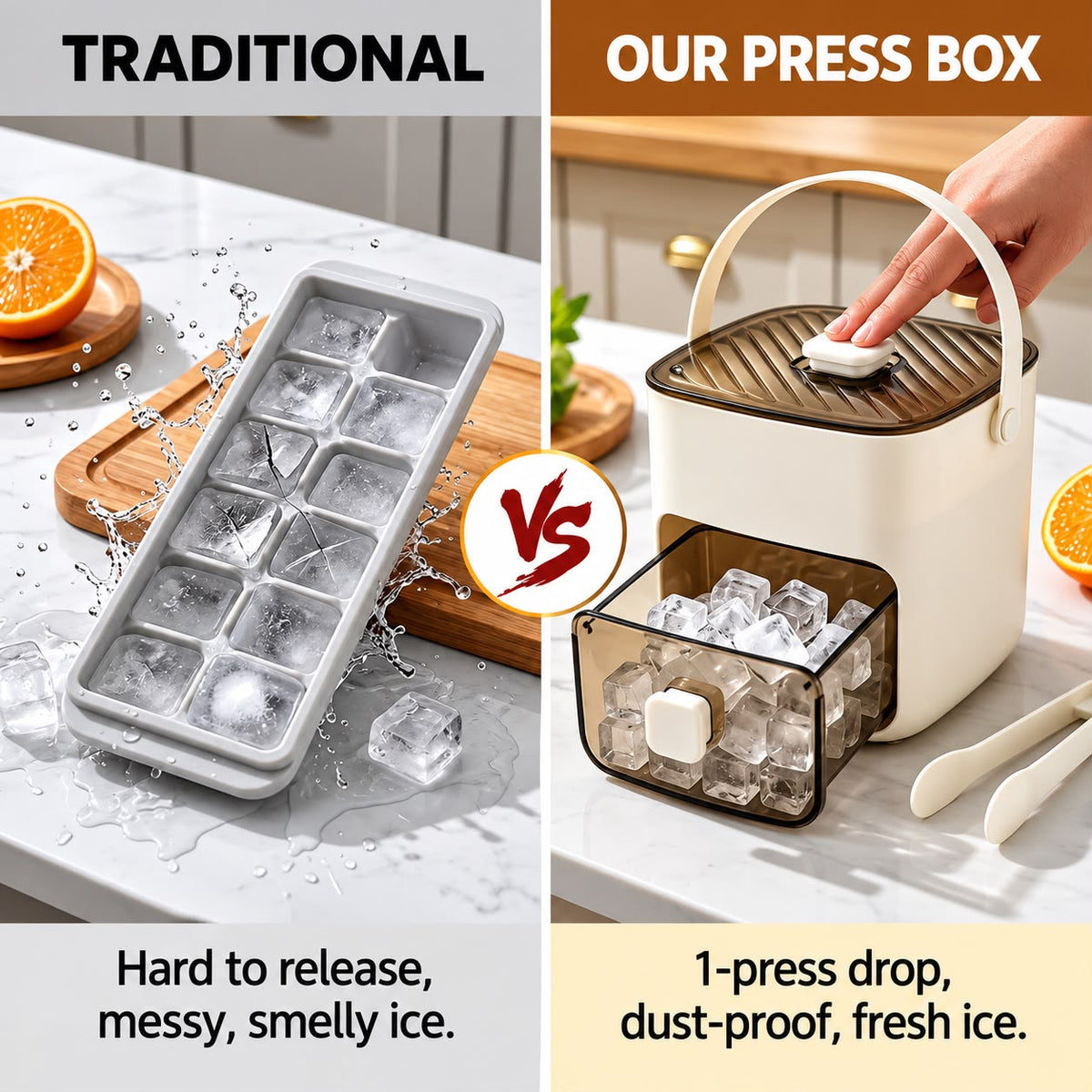 48-Grid One-Touch Ice Cube Maker