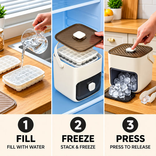 48-Grid One-Touch Ice Cube Maker
